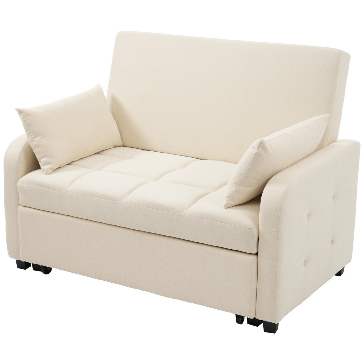 SCHLAFSESSEL Multifunktionales Klapp mit verstellbarer Rückenlehne Beige 127/75/94 cm - Beige, Kunststoff (127/94/75cm) - OKWISH