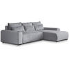 ECKSCHLAFSOFA Benny hellgrau rechts - Hellgrau/Schwarz, Kunststoff/Textil (271/185cm) - Beautysofa