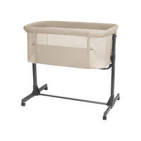 BEISTELLBETT Noah braun 87 x 55 cm, Anti-Reflux, 6-fach höhenverstellbar, 4 Räder, Matratze - Beige, Metall (55/87cm) - Kikka boo