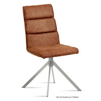 ESSZIMMERSTUHL (4er-Set) Dorkas 47x92x60 Edelstahl/Cognac - Edelstahlfarben/Cognac, Kunststoff (60/92/47cm) - 58aufmkessel