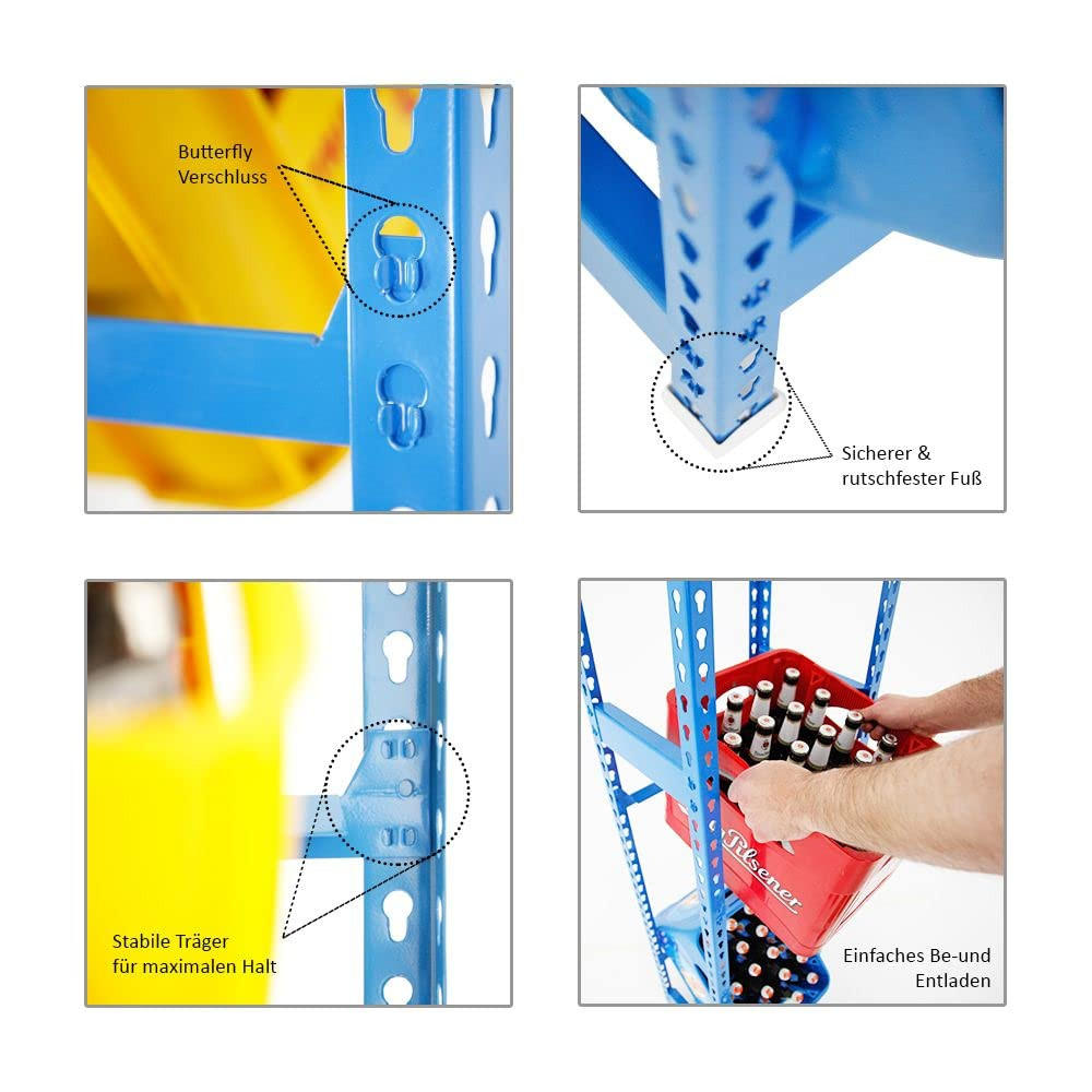 GETRÄNKEKISTENREGAL Big Camel 180x40x30 cm Blau - Blau, Metall (40/180/30cm) - PROREGAL