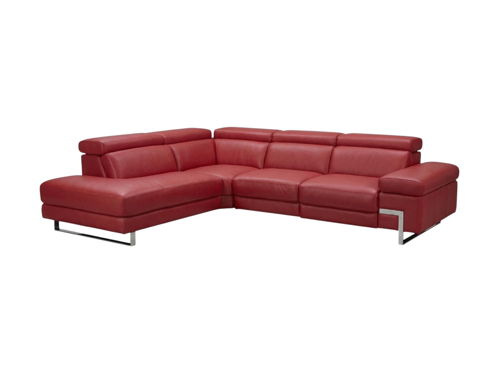 ECKSOFA Opera Echtleder Rot - Rot, Leder/Metall (218/269cm)