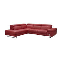 ECKSOFA Opera Echtleder Rot - Rot, Leder/Metall (218/269cm)