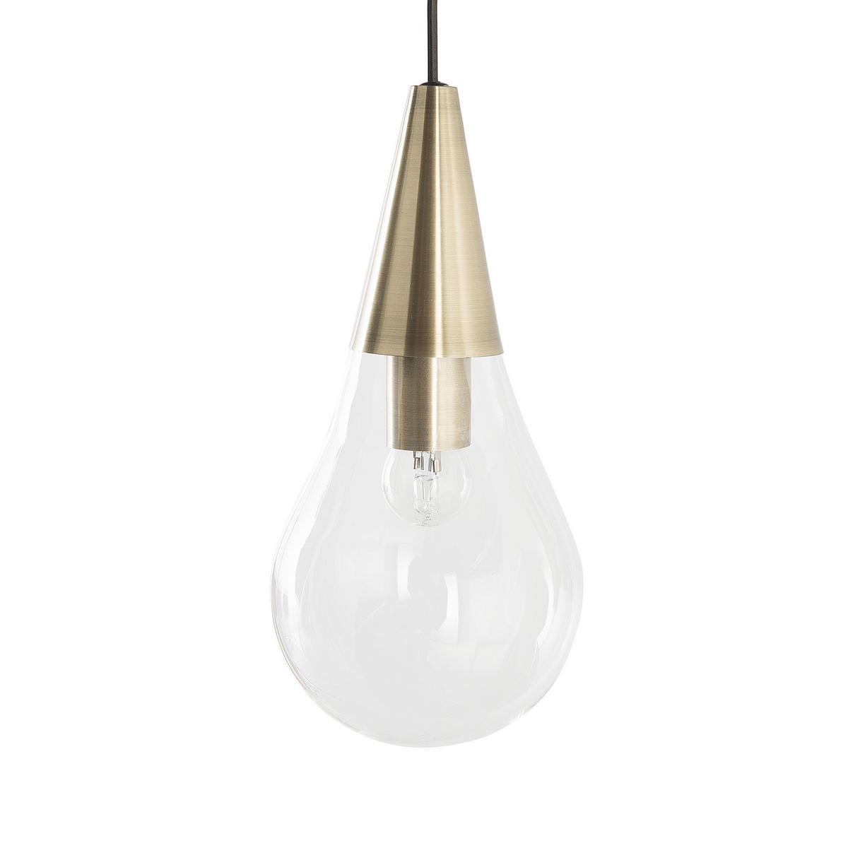 HÄNGELEUCHTE Vesle 30/30/118 cm - Messingfarben, Glas (30/30/118cm) - Beliani
