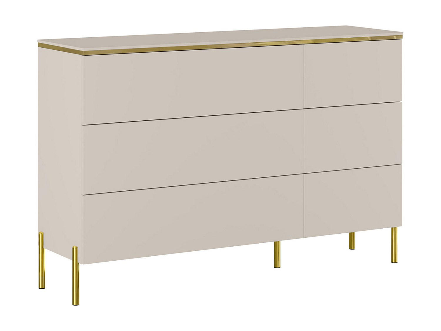 NIEDRIGE Kommode - 137.6cm x 39.6cm - Holzspan - beige - VUKIA - Beige, Holz (137.6/91/39.6cm) - Vente-Unique