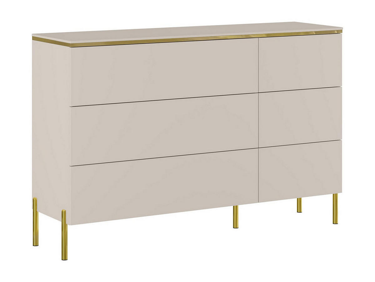 NIEDRIGE Kommode - 137.6cm x 39.6cm - Holzspan - beige - VUKIA - Beige, Holz (137.6/91/39.6cm) - Vente-Unique