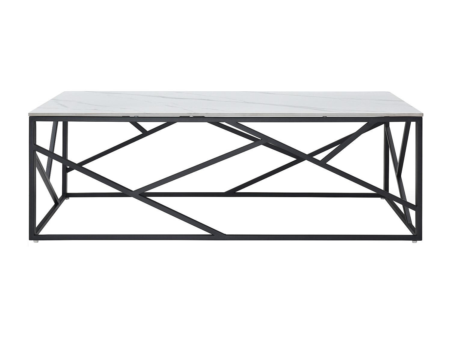 COUCHTISCH - 120 cm x 60 cm - Keramik - Schwarz, Weiß - MELRONE - Weiß, Keramik (60/120/40.5cm) - Vente-Unique