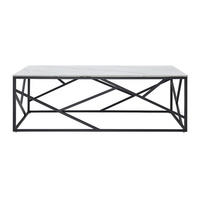 COUCHTISCH - 120 cm x 60 cm - Keramik - Schwarz, Weiß - MELRONE - Weiß, Keramik (60/120/40.5cm) - Vente-Unique