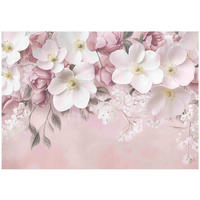 FOTOTAPETE Blumen Betonwand Schlafzimmer 250x175 - Multicolor, Papier (250/175cm) - Wallarena