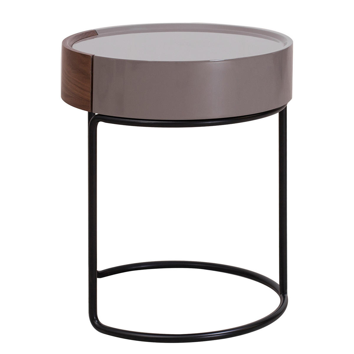 BEISTELLTISCH - Holzwerkstoff / Metall - Walnussfarben/Schwarz, Metall (45/45/53cm) - home24