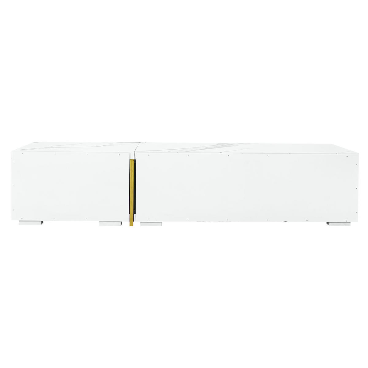 LOWBOARD DE-40554 Längenverstellbar mit Marmoroptik Schwarz - Schwarz, Holzwerkstoff (140/30/40cm) - ComfortXL
