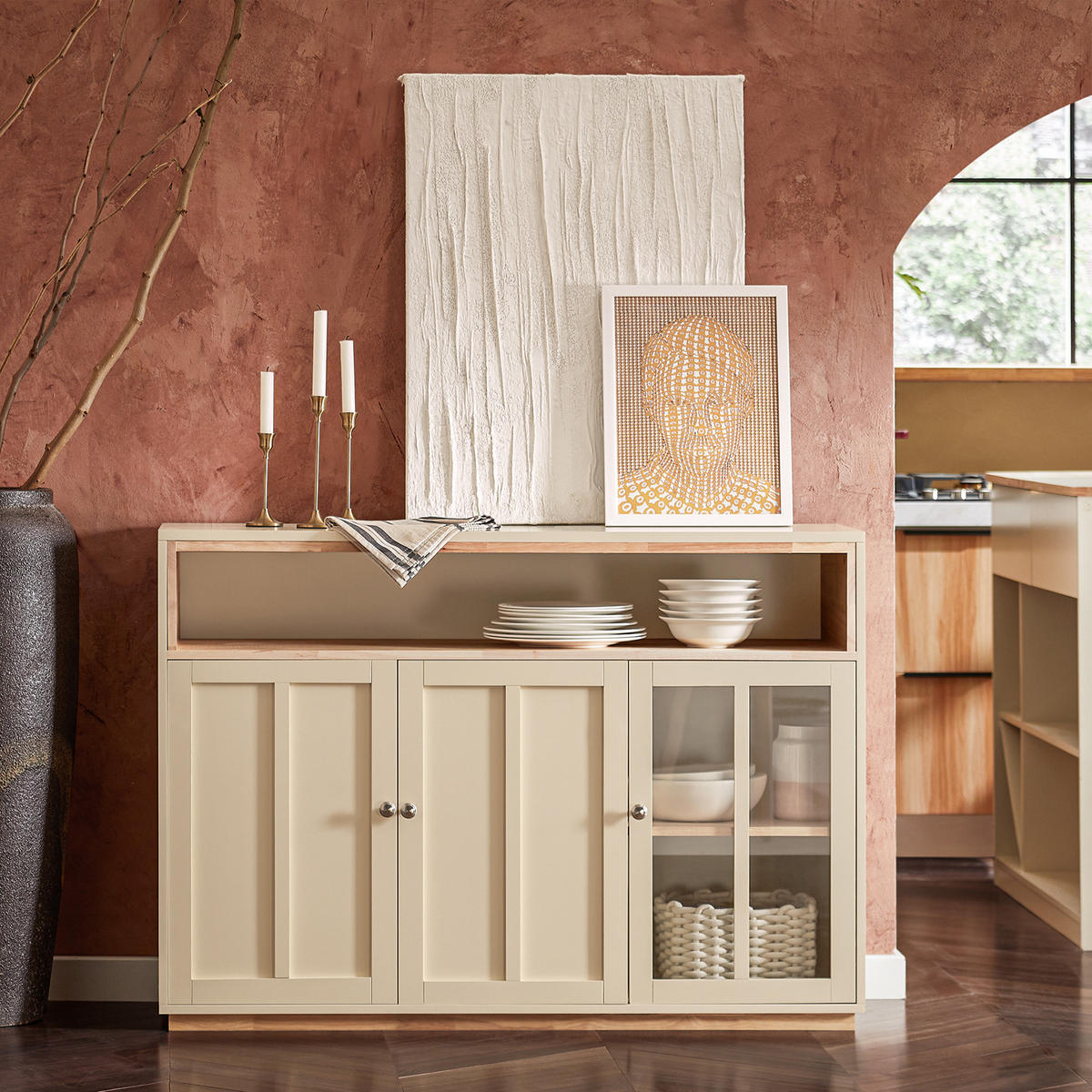 SIDEBOARD Beige - Beige, Holz/Holzwerkstoff (120/85/40cm) - SoBuy
