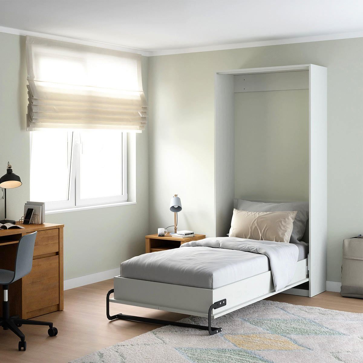 BETT 90/200 Fergus Weiß - Weiß, Holzwerkstoff (90/200cm) - Petits-meubles