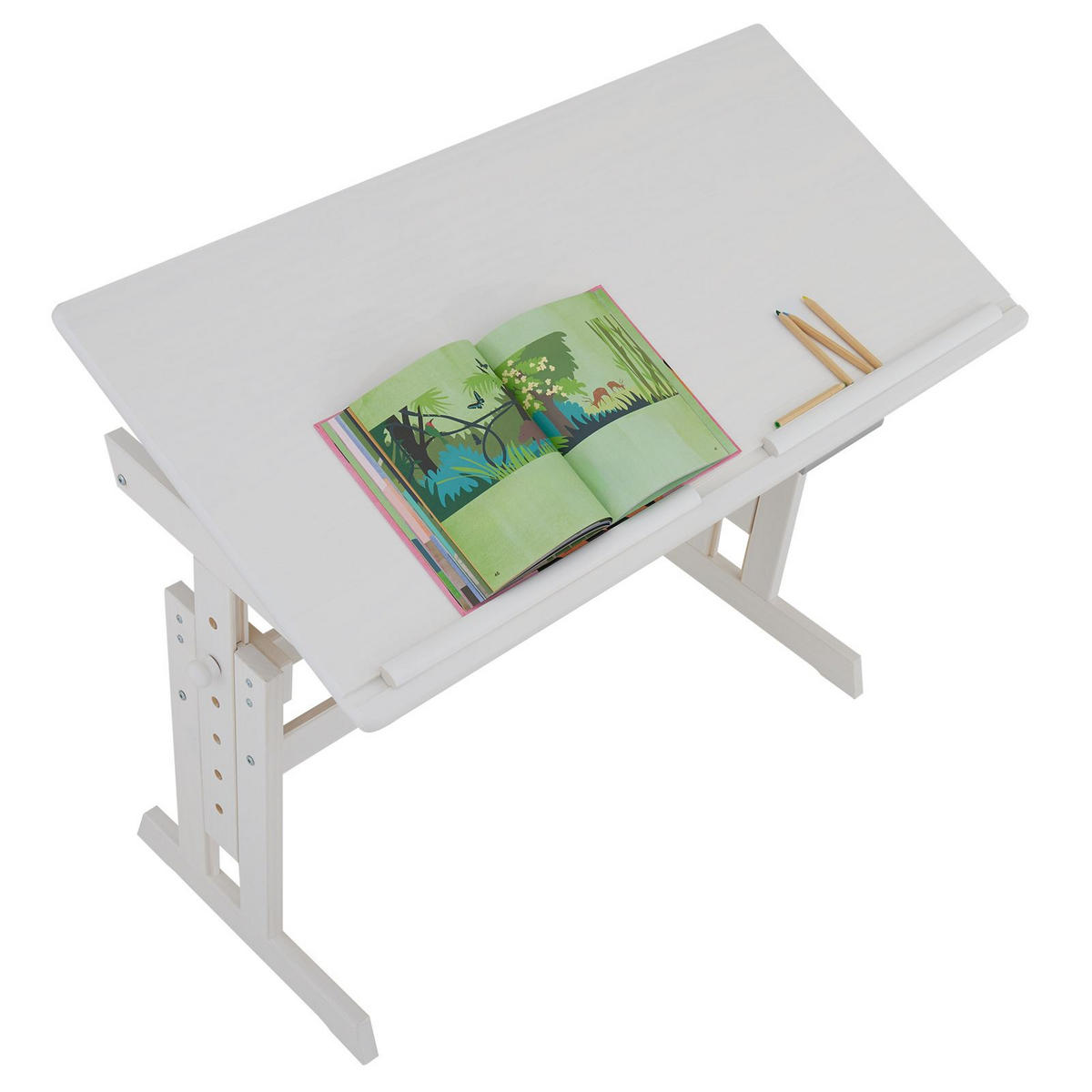 KINDERSCHREIBTISCH OLIVIA weiß - Weiß, Holz (109/130/55cm) - IDIMEX
