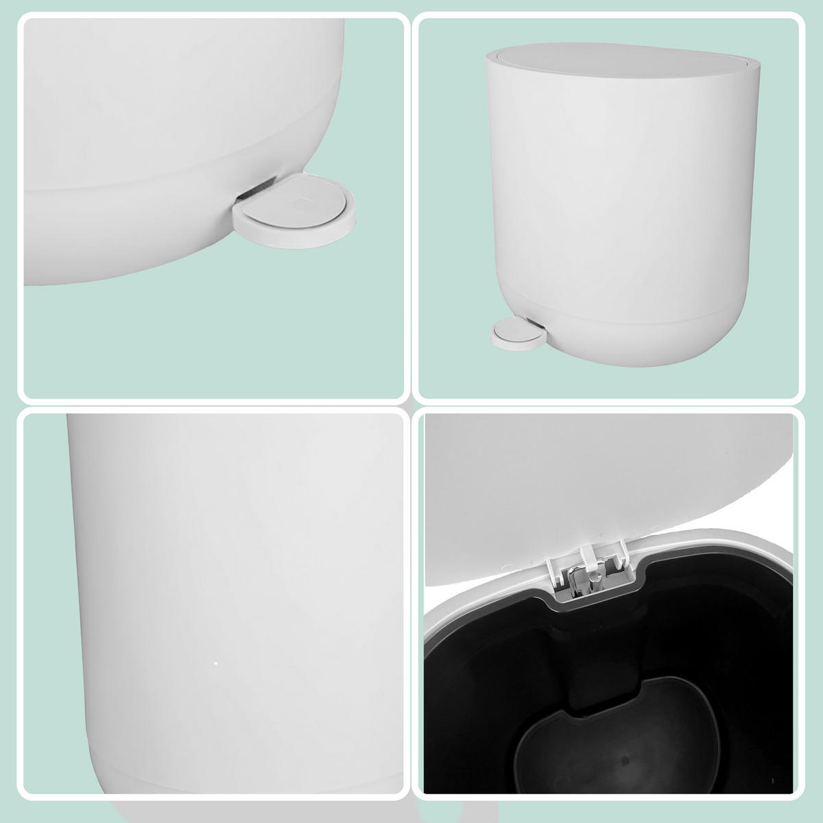 MÜLLEIMER - Weiß, Kunststoff (26/26/23cm) - Relaxdays