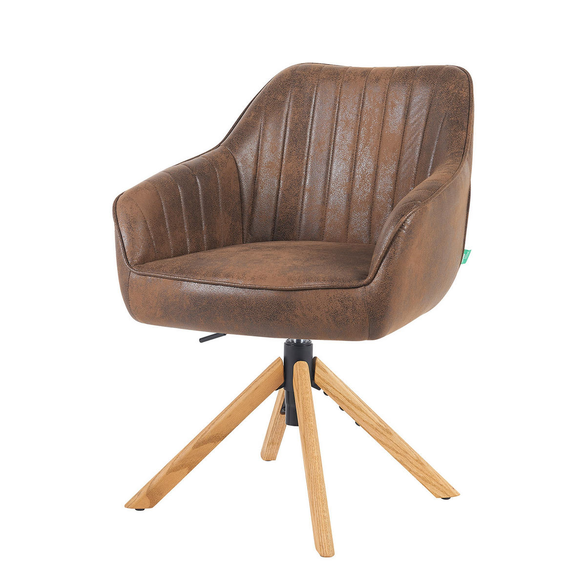 BÜROSTUHL Mika-Olea - Honigeiche/Braun, Eichenholz/Holz (60/83/61cm) - DUBI Möbel