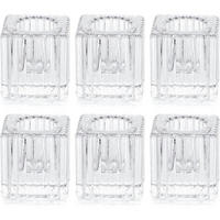 KERZENSTÄNDER 6-teiliges Set Glas Würfelform 4 cm - Transparent, Glas (4/4/4cm)