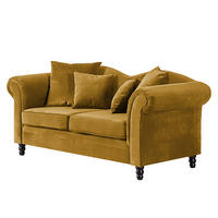 2-SITZER SOFA - Gelb/Schwarz, Holz/Buchenholz (185/84/79cm) - home24