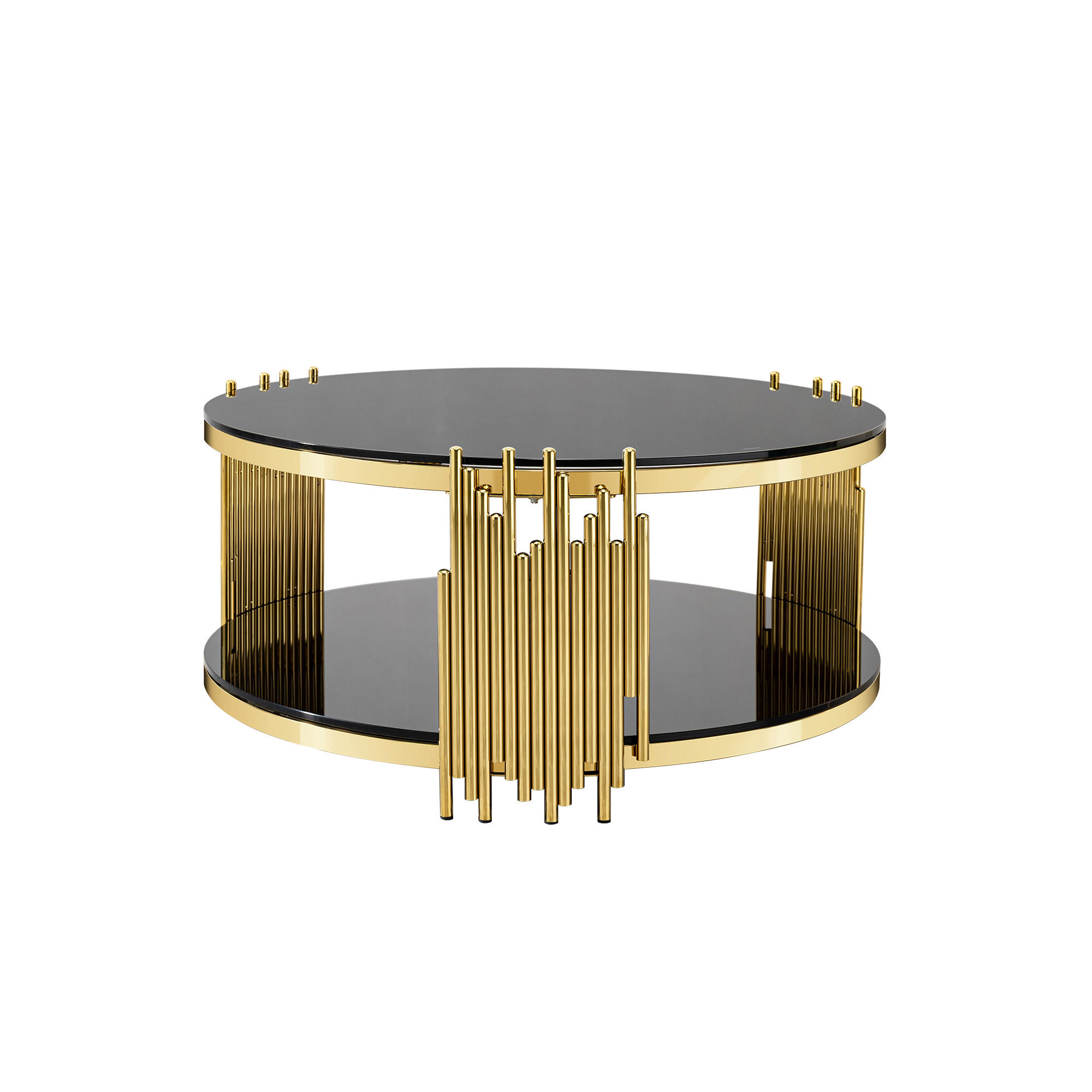 Evryae Couchtisch Schwarz, Gold 80x45x80 cm