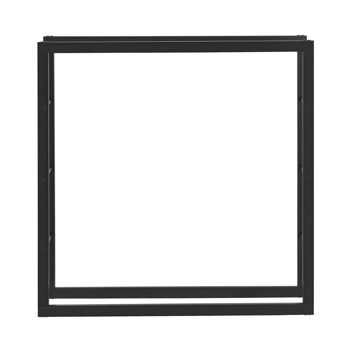 KAMINHOLZREGAL Täby - Schwarz, Metall (100/100/25cm) - [en.casa]