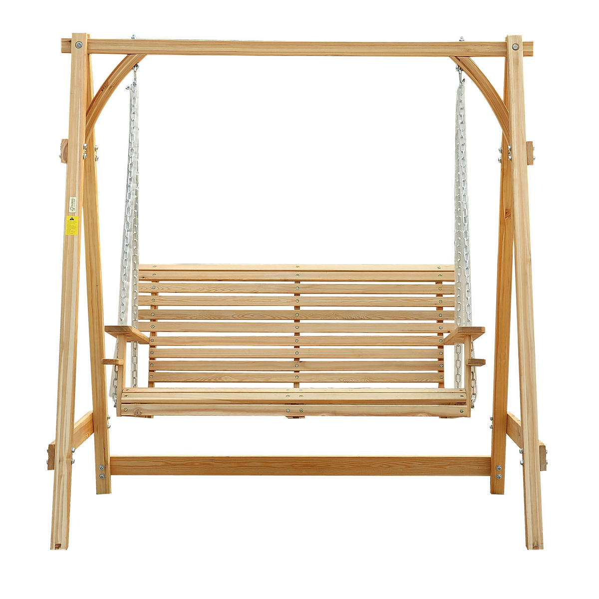 GARTENSCHAUKEL, Doppelschaukel aus Kiefernholz, nein - Birkefarben, Holz (62/21.8/342cm) - Vallsero