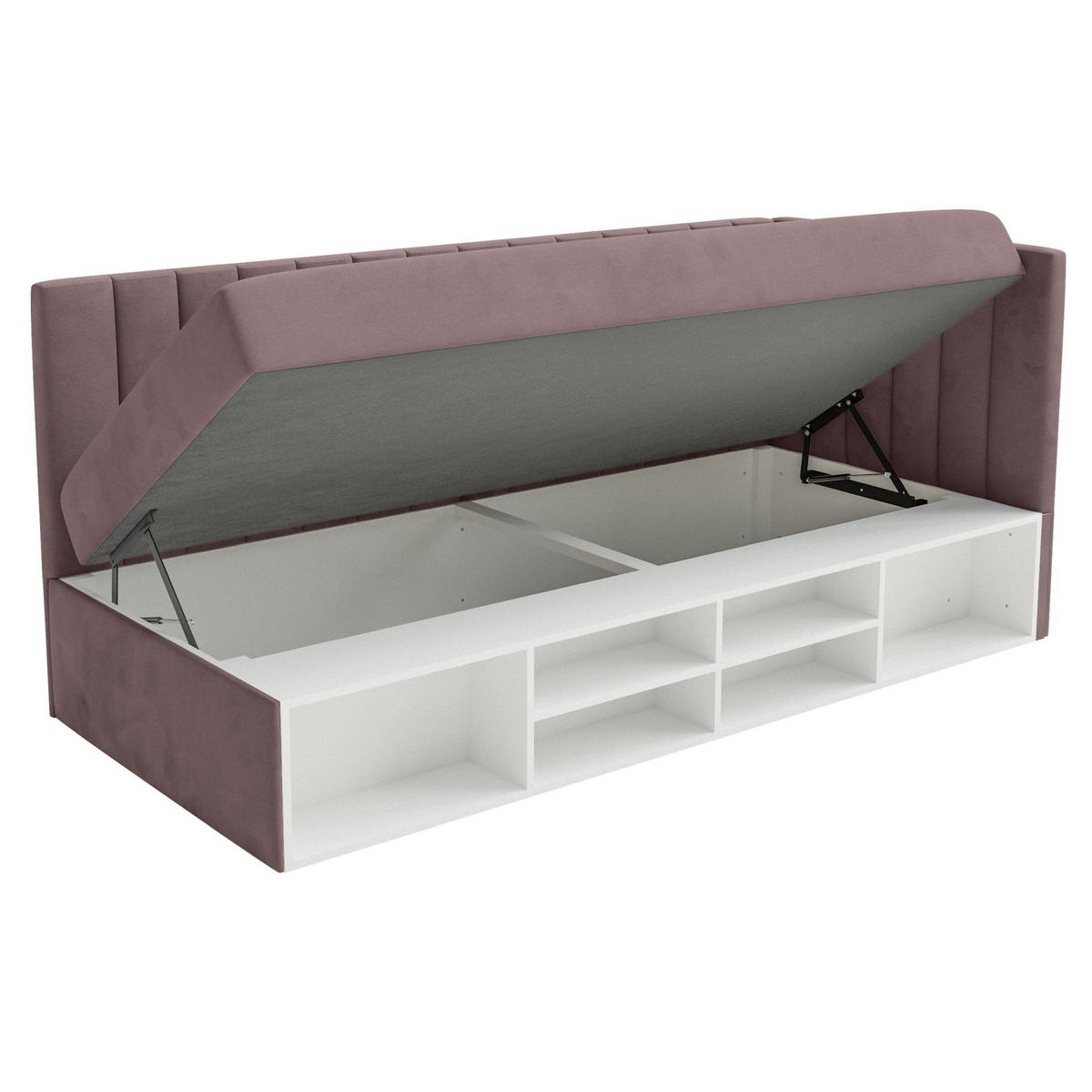 JUGENDBETT Ventrio Violett Easy-Clean-Samtbezug 90x200 cm - Lila, Holz/Textil (90/200cm) - Selsey
