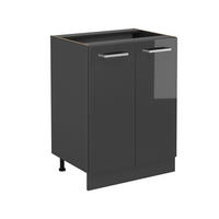 SPODNÍ SKŘÍŇKA KUCHYŇSKÉ LINKY R-Line Antracitový vysoký lesk - antracitová/vysoce lesklá černá, kompozitní dřevo (60/81.6/46cm) - Vicco