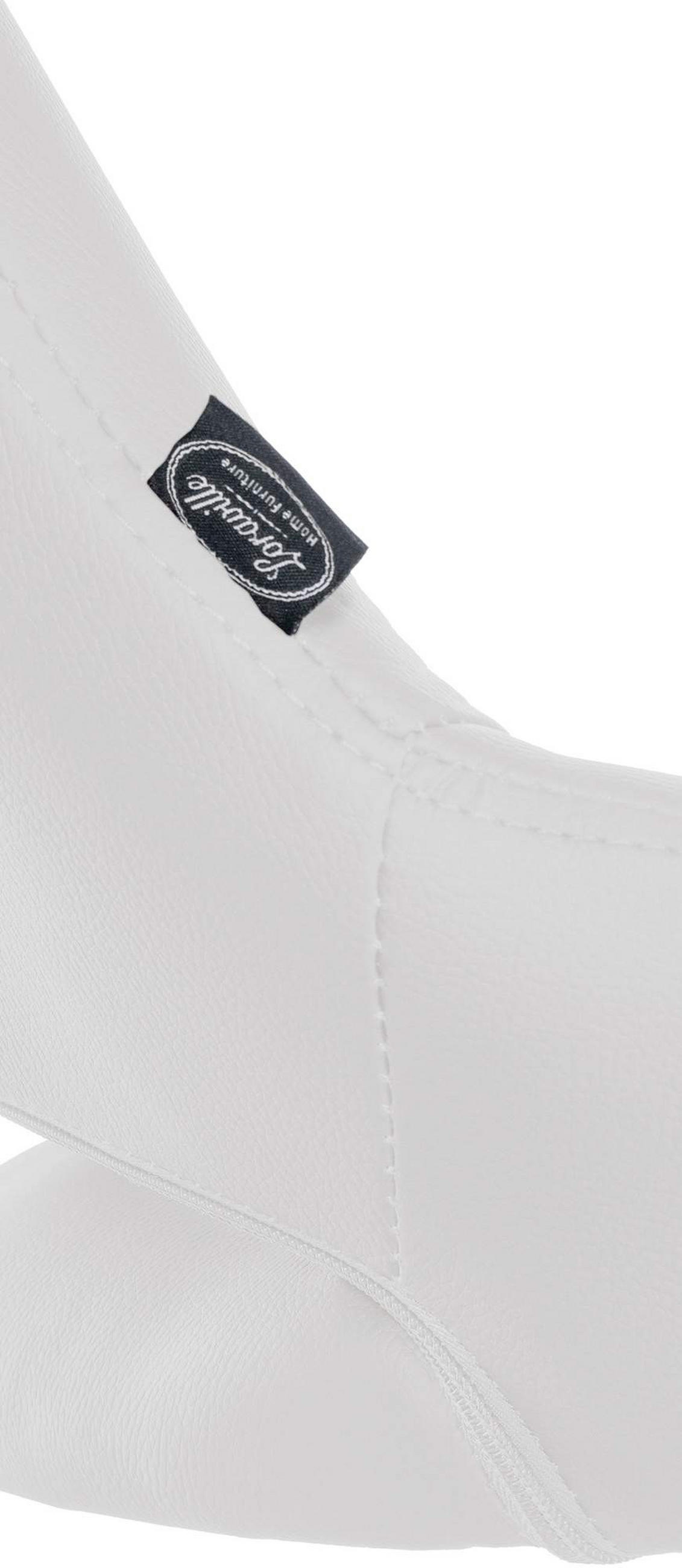 BARHOCKER Segad Kunstleder Weiß Weiß - Weiß, Leder/Metall (47/85/48cm) - DELUKE