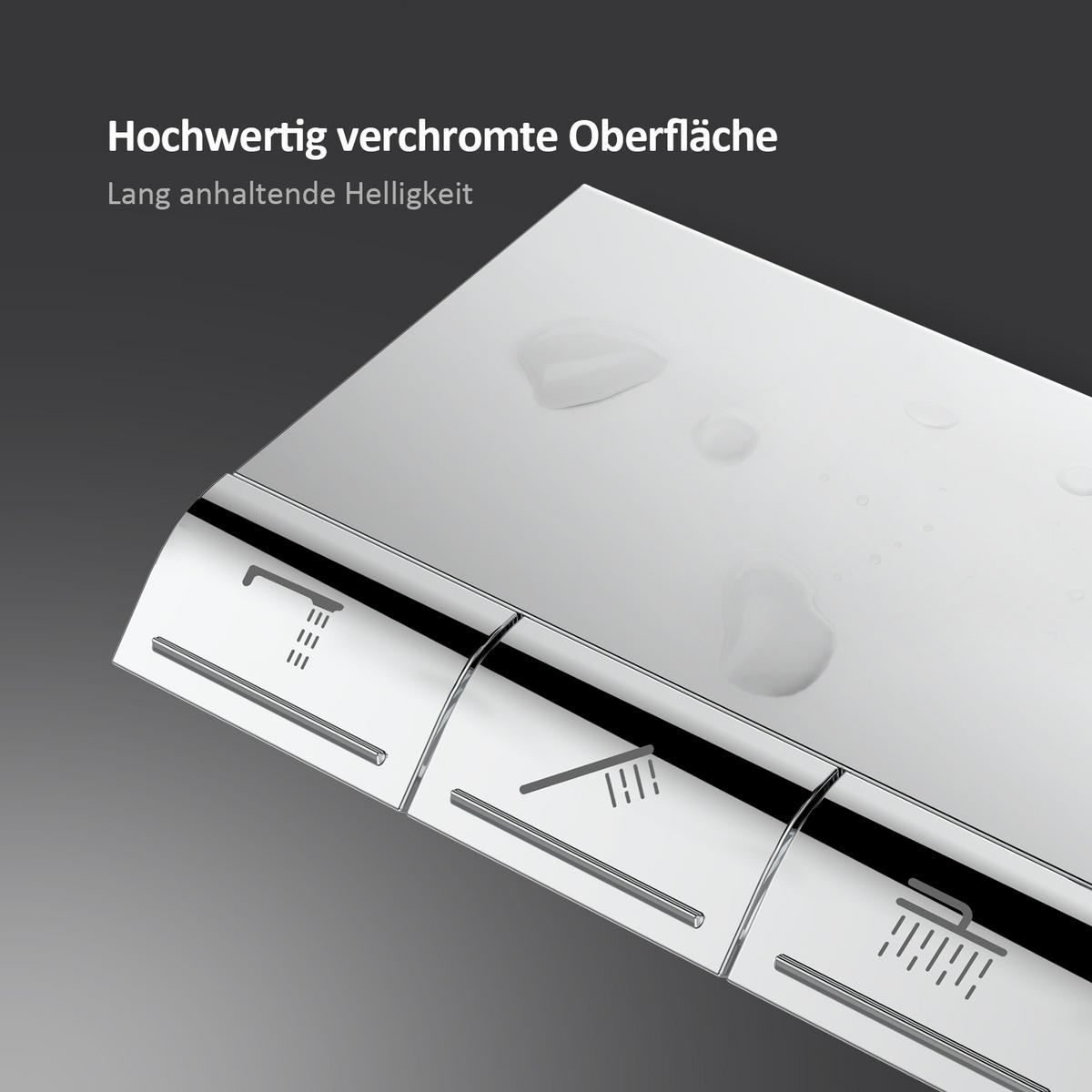 ÜBERKOPFBRAUSESET mit Thermostat höhenverstellbar Chrom 119,4/49/25,3 cm - Chromfarben, Metall (25/119/49cm) - EMKE