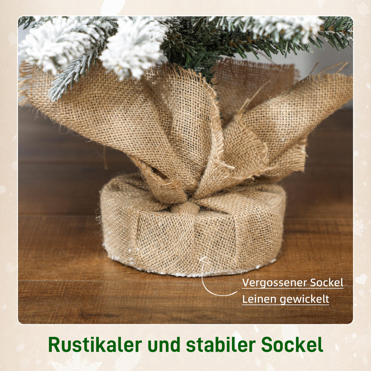 WEIHNACHTSBAUM DE-41581 Mini 90 cm, Schnee, 486 Spitzen - Weiß/Grün, Kunststoff (90cm) - ComfortXL
