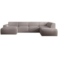 WOHNLANDSCHAFT Bouvi Graubraun rechts - Graubraun/Schwarz, Kunststoff/Textil (220/378cm) - Selsey