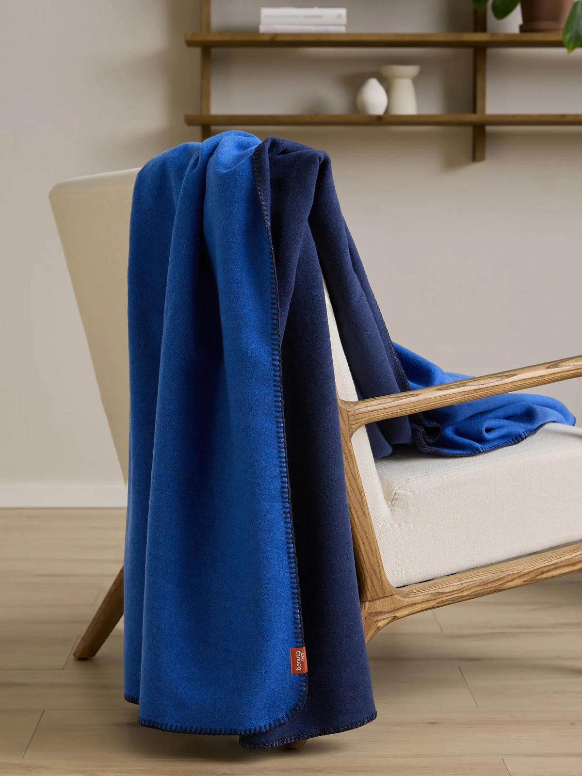 DECKE Mona Blau 140/200 cm - Blau, Textil (140/200cm) - benuta