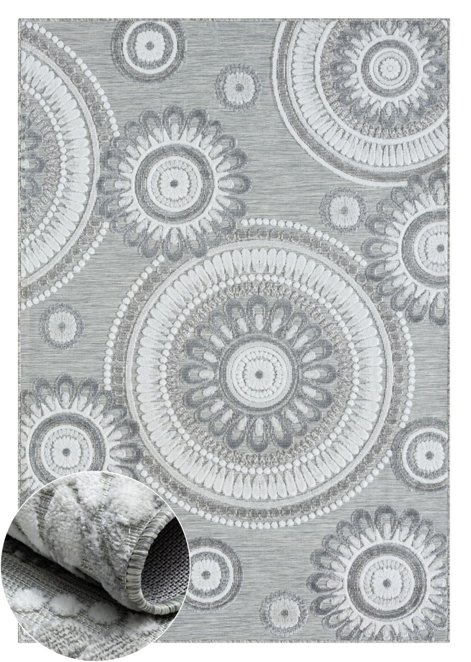 OUTDOORTEPPICH Reed II Hellgrau,Silberfarben,Anthrazit 80/150 cm - Hellgrau, Textil (80/150cm) - My-Rug