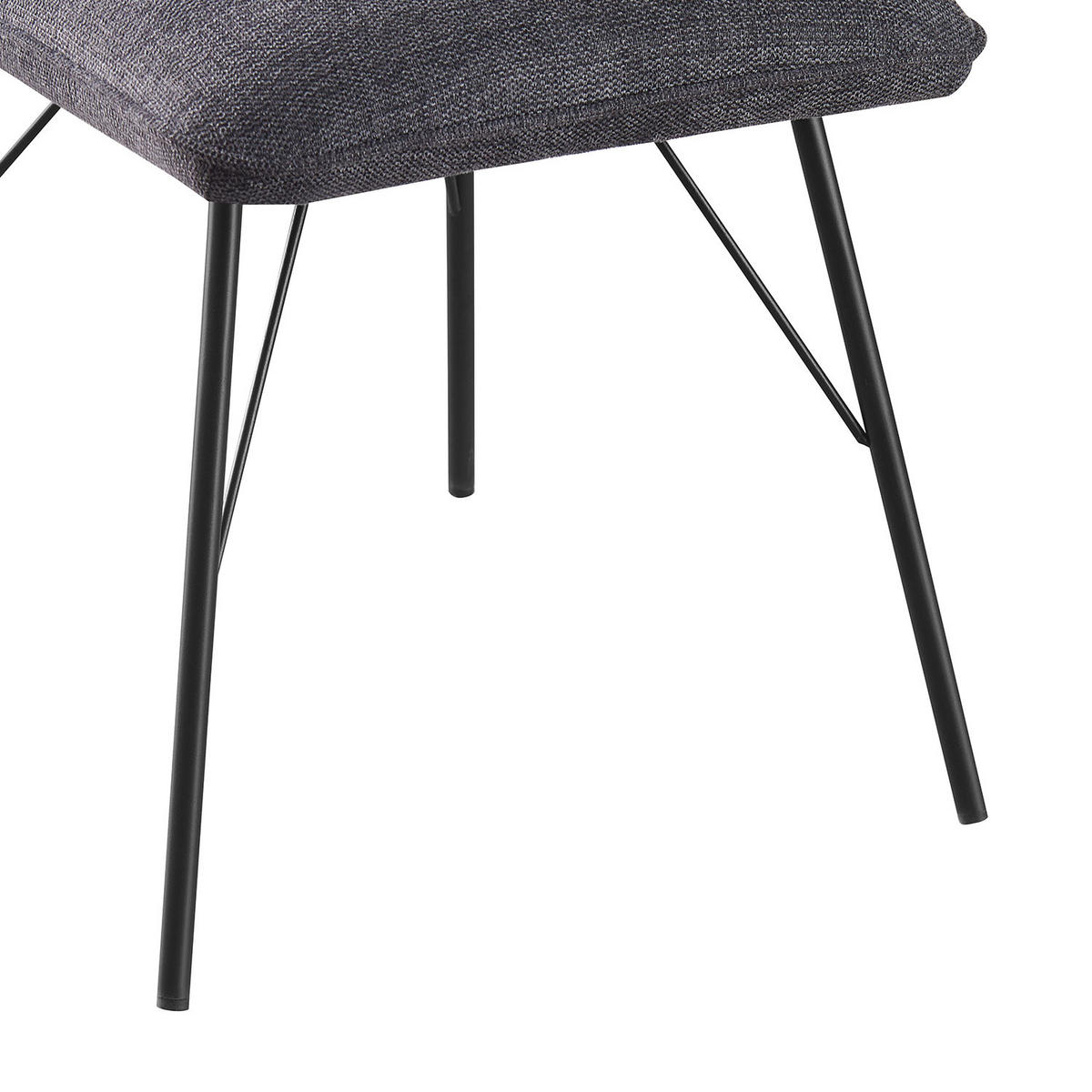 STUHL NELE Anthrazit 2 Stück - Anthrazit, Textil/Metall (46/85/60cm) - B&D Home