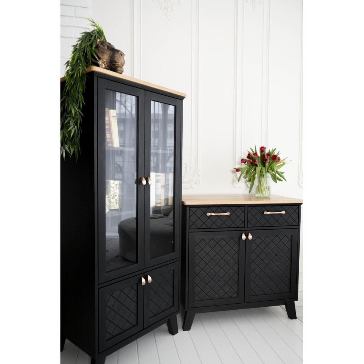 SIDEBOARD - Schwarz, Holz (90/90/50cm) - MSL wooden furniture