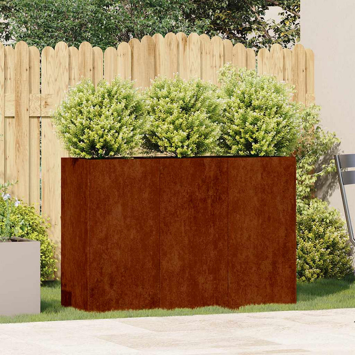 GARTEN-PFLANZGEFÄSS Offener Bon 120/40/80 cm Braun Legierter Stahl - Braun, Metall (40/80/120cm) - vidaXL