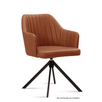 ARMLEHNSTUHL drehbar (4er-Set) Dennie 58x81x60 Schwarz/Cognac - Cognac/Schwarz, Kunststoff (60/81/58cm) - 58aufmkessel
