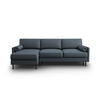 AUSKLAPPBARES-ECKSOFA links mit Container Scott aus strukturiertem Stoff blau 5 Sitzplätze - Blau, Textil (142/212cm) - Micadoni