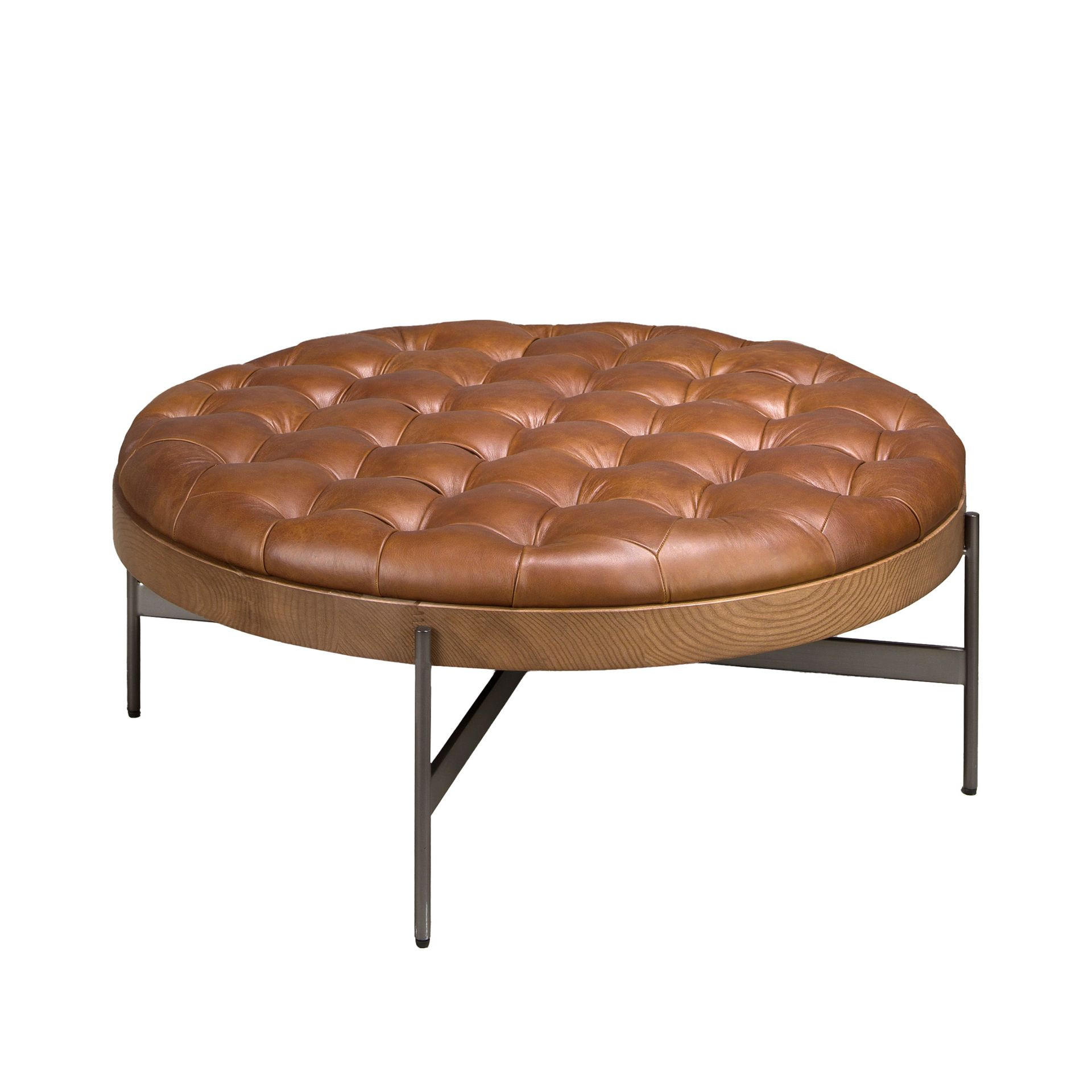 COUCHTISCH rund Dunkelbraun Dunkler Stahl 100/100/40 cm - Braun, Holzwerkstoff/Metall (100/100/40cm) - ANGEL CERDA
