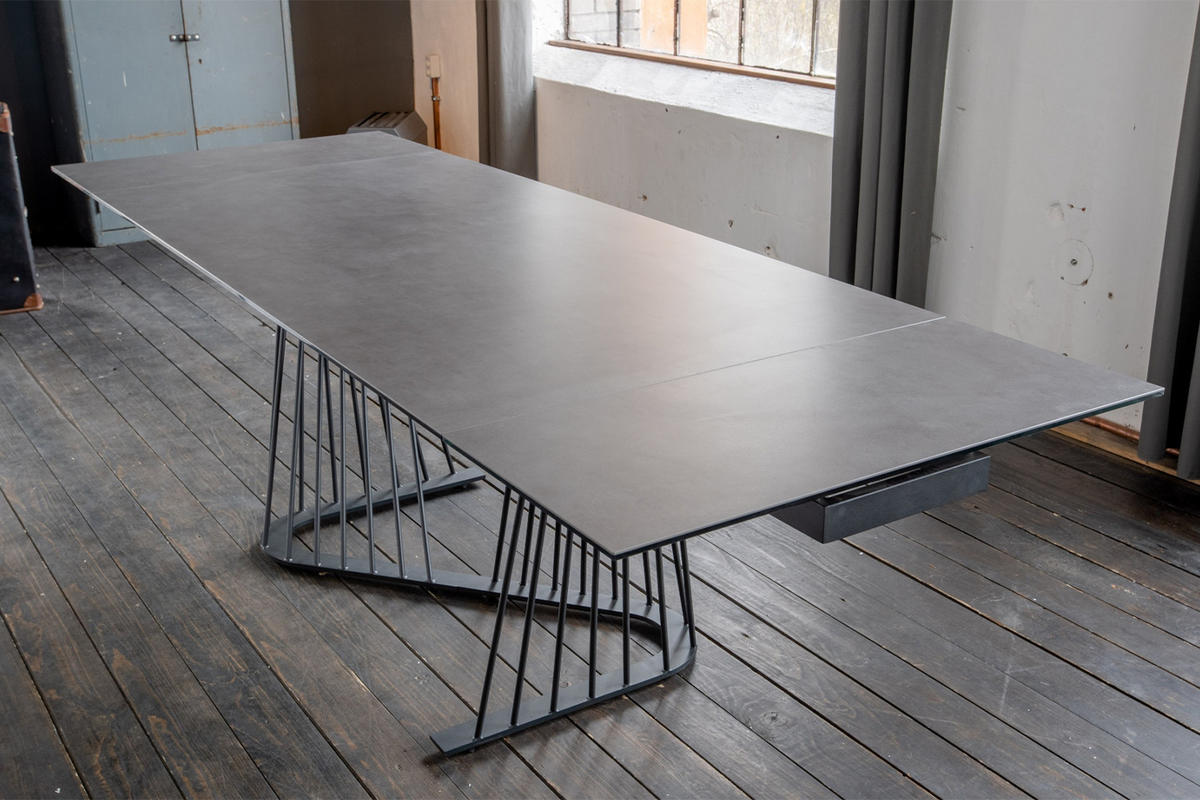 AUSZIEHTISCH ELOISE Schwarz Glas - Schwarz, Glas/Metall (200/100/76cm) - KAWOLA
