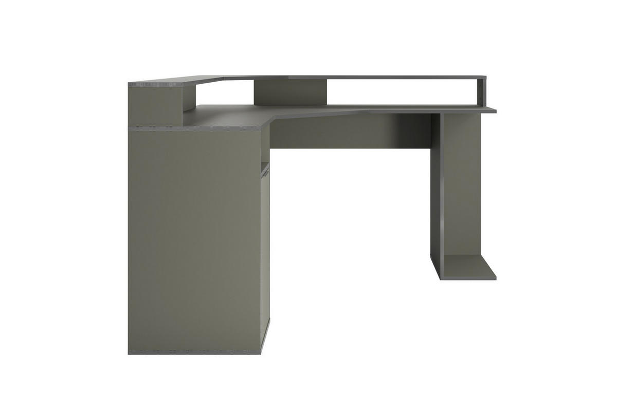 GAMINGTISCH KARO L 139 / 139 cm in Graphit - Graphitfarben, Holzwerkstoff (139/139/89cm) - Deine Möbel 24