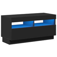 TV-SCHRANK Mit Led-Leuchten Schwarz 80/35/40 Cm - Schwarz, Holzwerkstoff (35/48/120cm) - vidaXL