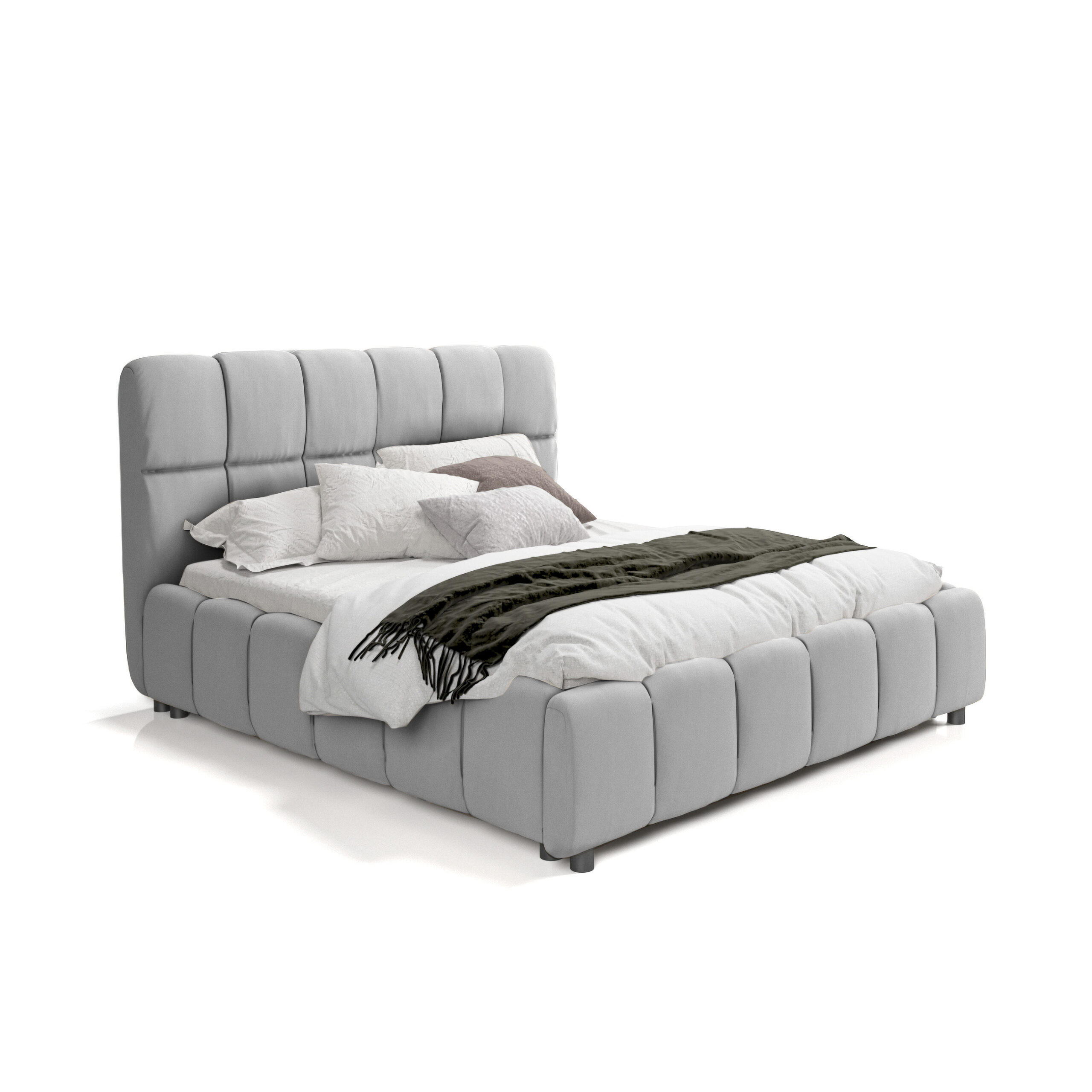 POLSTERBETT Egeris 180x200 cm, Grau - Grau, Textil (180/200cm) - Fedve