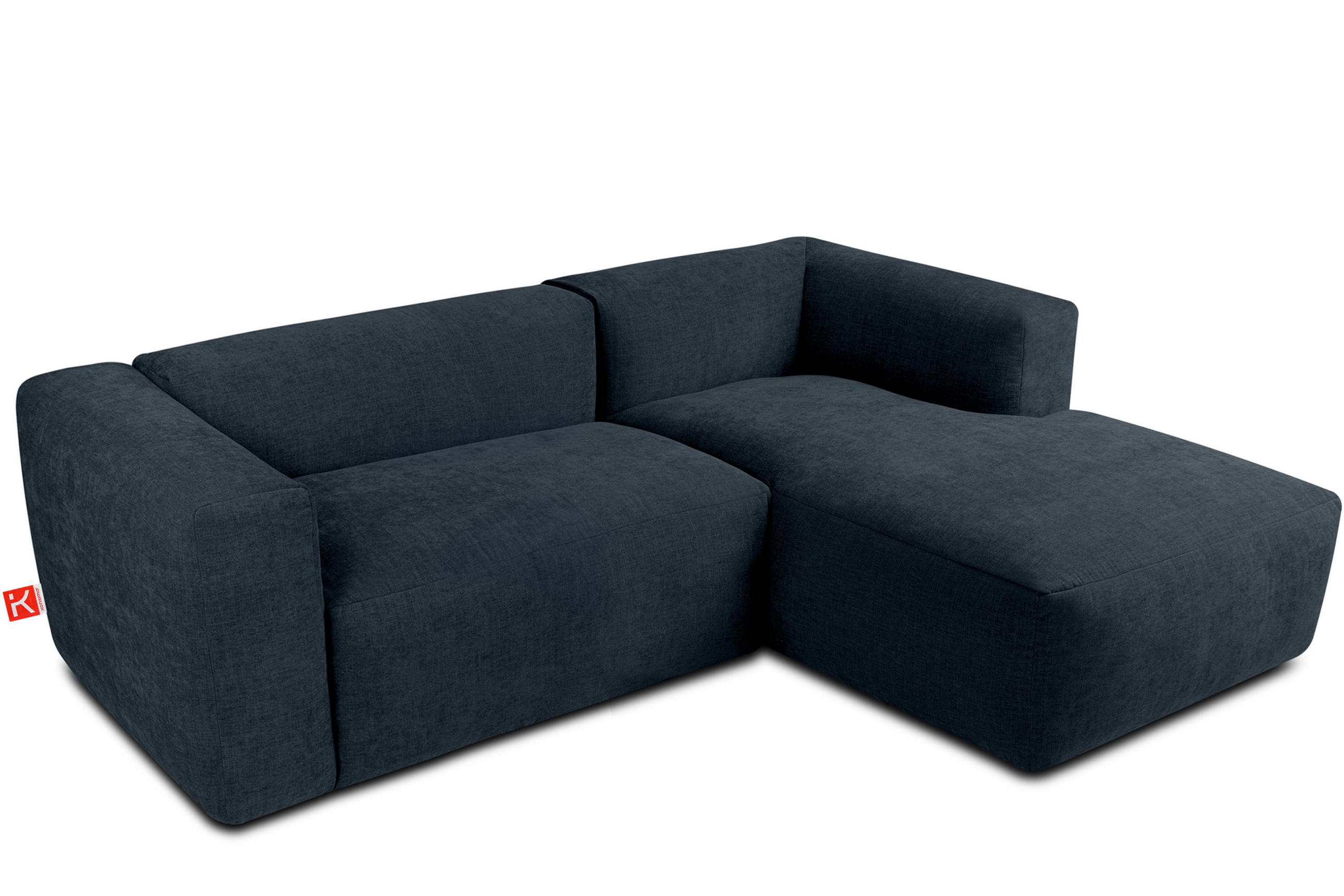 ECKMODULSOFA-RECHTS BUFFO 3/4 Sitzer mit extrem weicher Sitzfläche, Gewebestoff, dunkelblau - Dunkelblau, Textil (237/180cm) - KONSIMO®