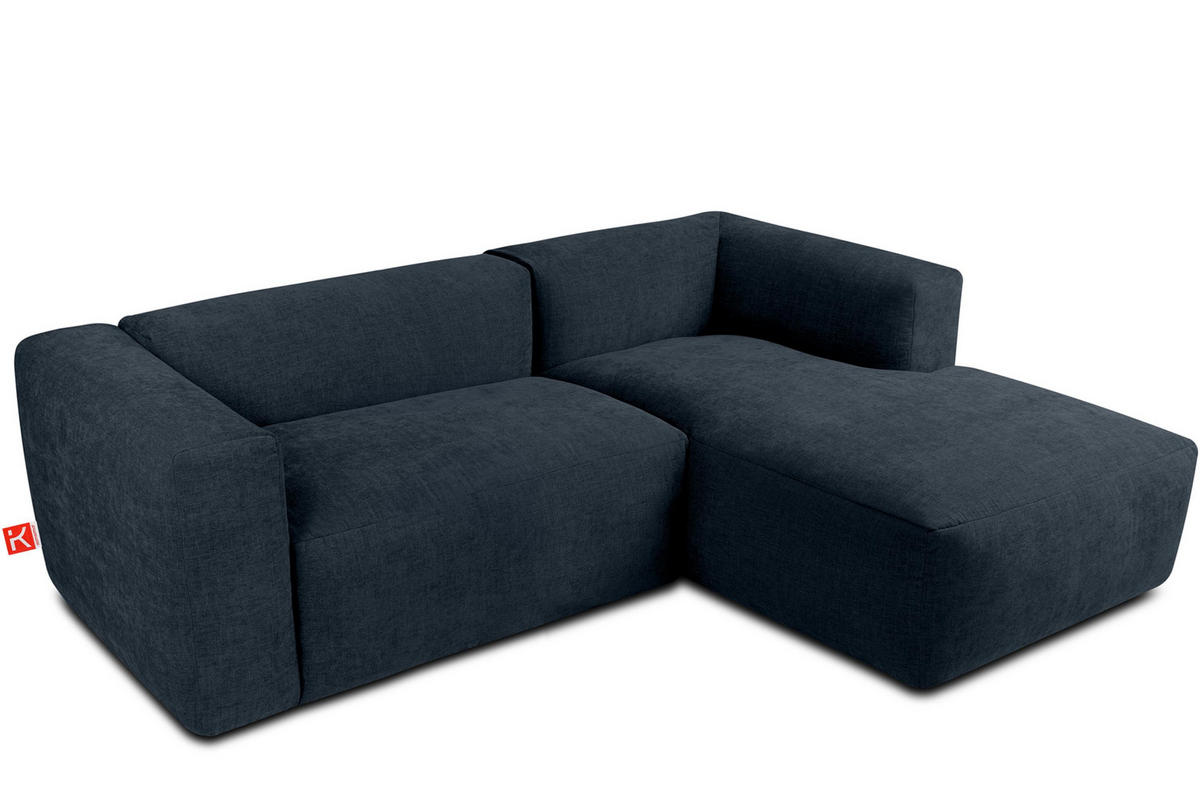 ECKMODULSOFA-RECHTS BUFFO 3/4 Sitzer mit extrem weicher Sitzfläche, Gewebestoff, dunkelblau - Dunkelblau, Textil (237/180cm) - KONSIMO®