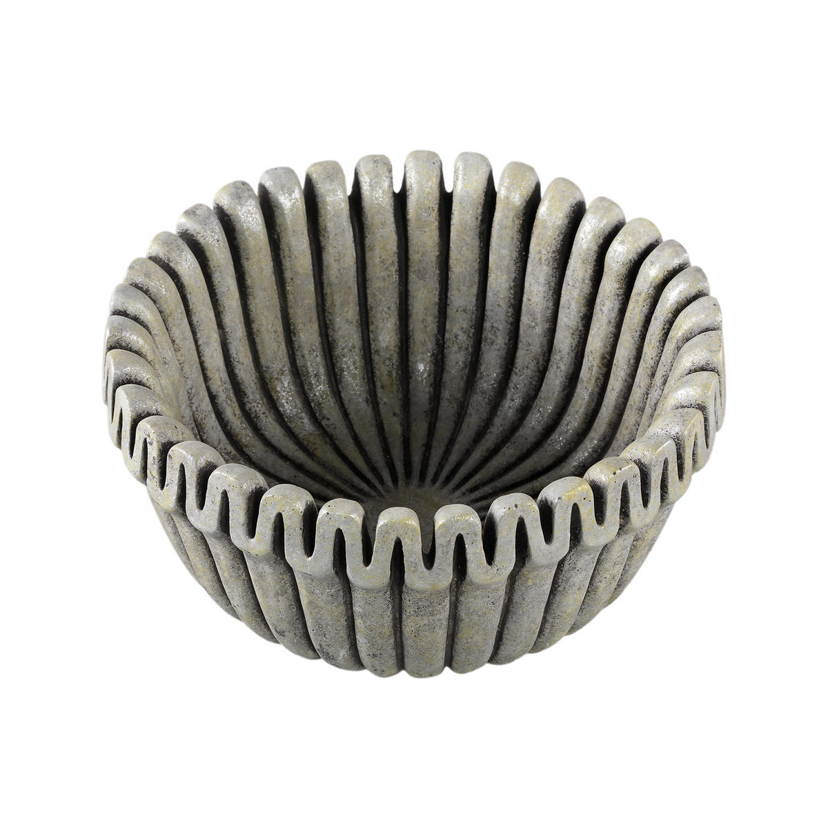 TOPF Raffay Grau 30/30/15cm - Grau, Stein (15cm) - PTMD Collection