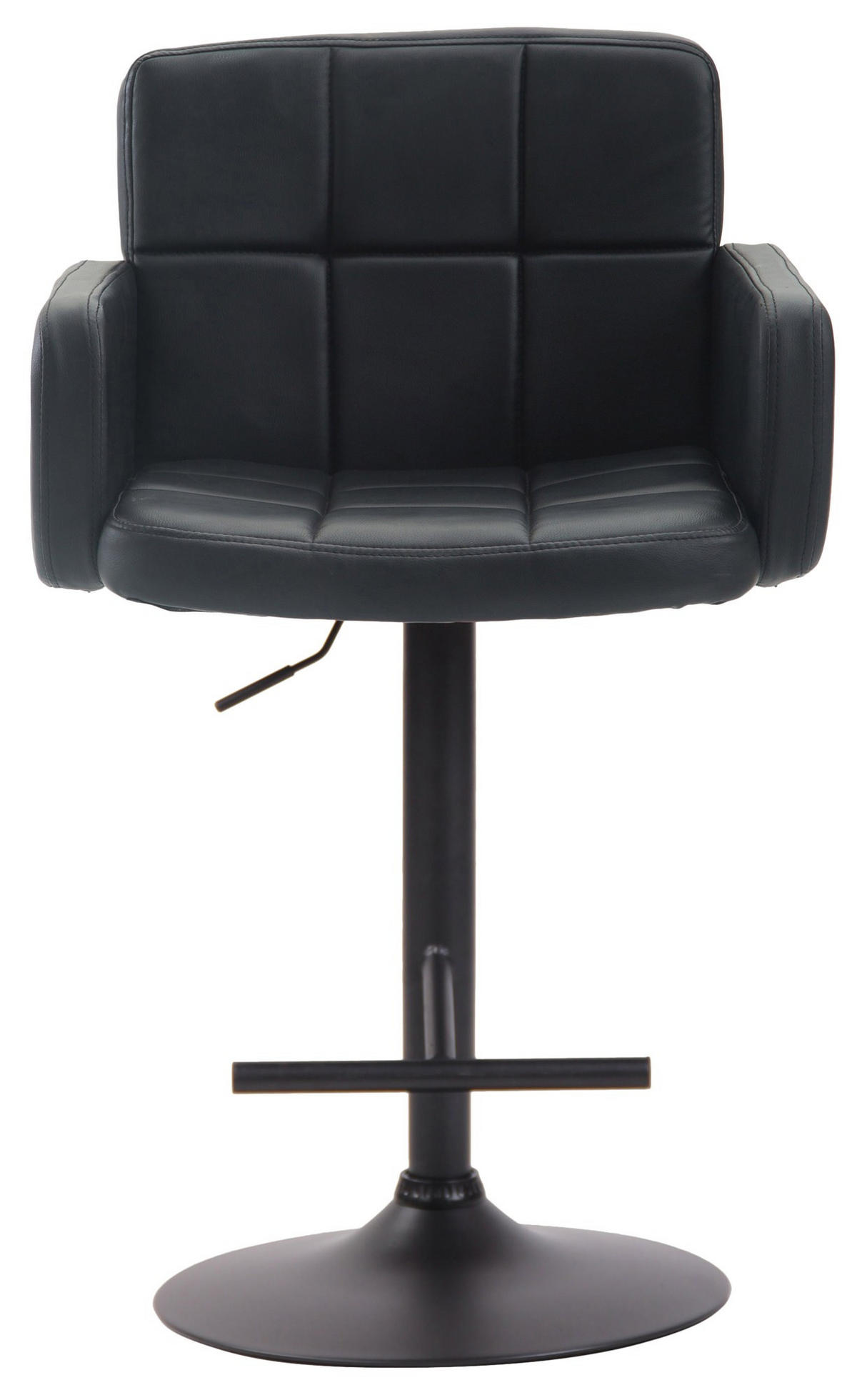 BARHOCKER Los Angeles 56x60x93 cm schwarz - Schwarz, Leder (60/93/56cm) - furnicato