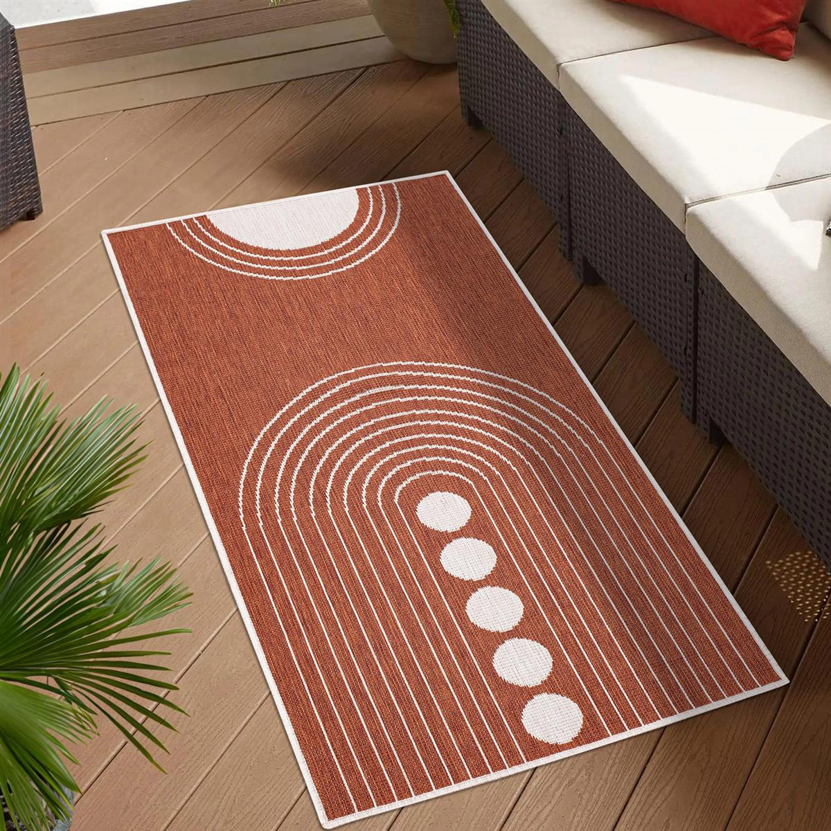 OUTDOOR-TEPPICH DuoRug 5739 Rot 80x150 cm - Rot, Textil (80/150cm) - carpet city
