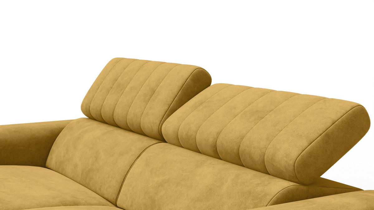 RELAXSOFA NORDEL 3-Sitzer, senfgelb - Gelb/Schwarz, Holz/Textil (194/80/105cm) - Courtois Laville