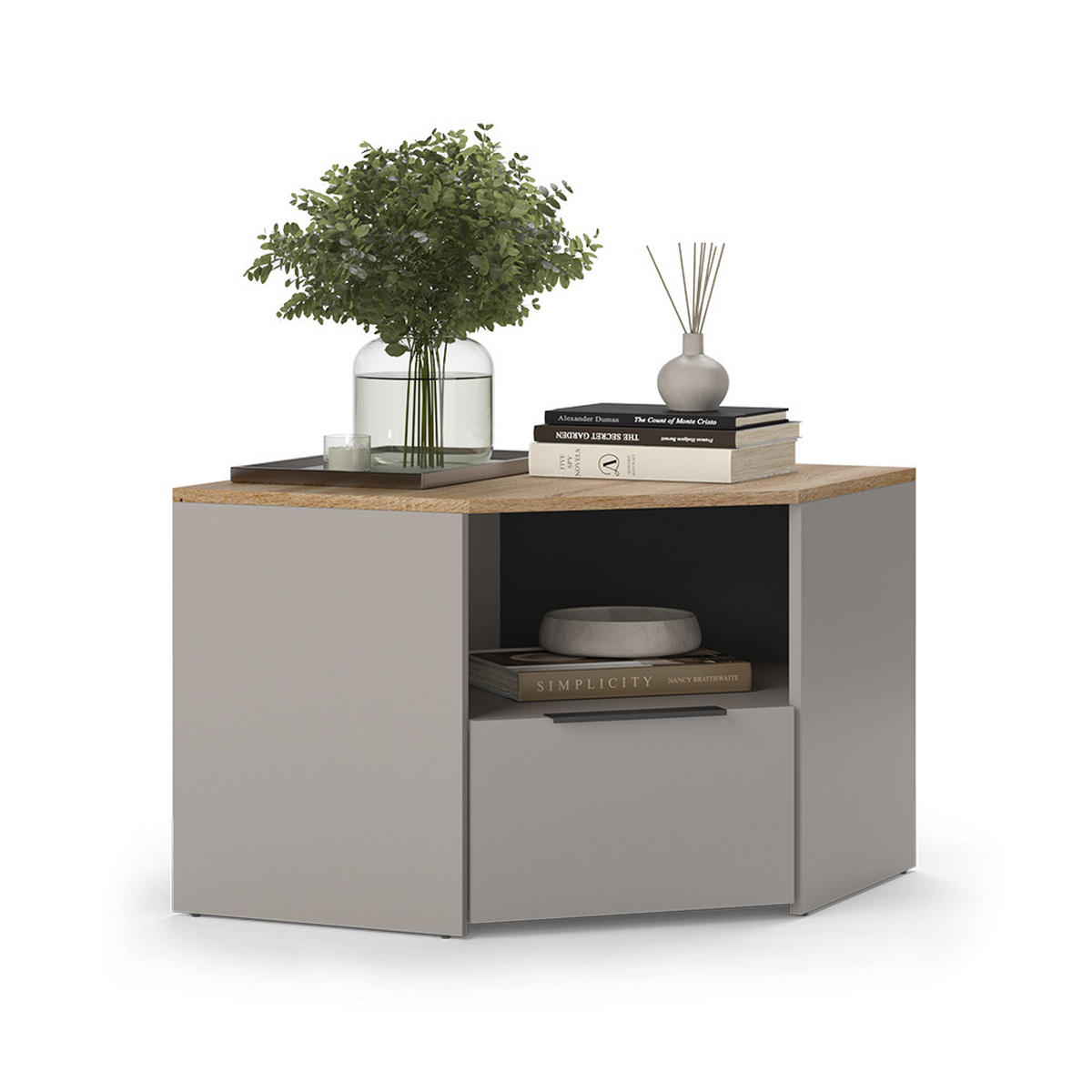 NÍZKÝ NÁBYTEK POD TELEVIZI Wido Greige - šedobéžová, kompozitní dřevo (68/50/68cm) - Vicco